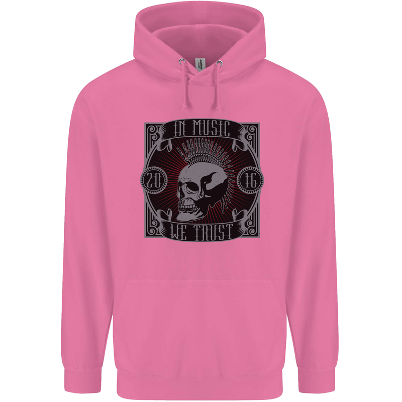 In Music We Trust Punk Rock Skull Childrens Kids Hoodie Azalea