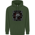 In Music We Trust Punk Rock Skull Childrens Kids Hoodie Forest Green