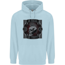 In Music We Trust Punk Rock Skull Childrens Kids Hoodie Light Blue