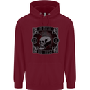 In Music We Trust Punk Rock Skull Childrens Kids Hoodie Maroon