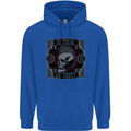 In Music We Trust Punk Rock Skull Childrens Kids Hoodie Royal Blue