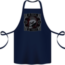 In Music We Trust Punk Rock Skull Cotton Apron 100% Organic Navy Blue