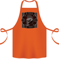 In Music We Trust Punk Rock Skull Cotton Apron 100% Organic Orange