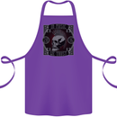 In Music We Trust Punk Rock Skull Cotton Apron 100% Organic Purple