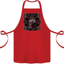 In Music We Trust Punk Rock Skull Cotton Apron 100% Organic Red