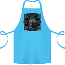 In Music We Trust Punk Rock Skull Cotton Apron 100% Organic Turquoise