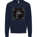 In Music We Trust Punk Rock Skull Kids Sweatshirt Jumper Navy Blue