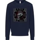 In Music We Trust Punk Rock Skull Kids Sweatshirt Jumper Navy Blue