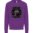 In Music We Trust Punk Rock Skull Kids Sweatshirt Jumper Purple