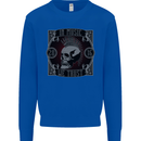 In Music We Trust Punk Rock Skull Kids Sweatshirt Jumper Royal Blue