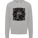 In Music We Trust Punk Rock Skull Kids Sweatshirt Jumper Sports Grey