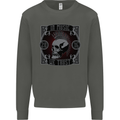 In Music We Trust Punk Rock Skull Kids Sweatshirt Jumper Storm Grey