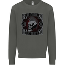 In Music We Trust Punk Rock Skull Kids Sweatshirt Jumper Storm Grey