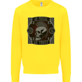 In Music We Trust Punk Rock Skull Kids Sweatshirt Jumper Yellow