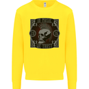 In Music We Trust Punk Rock Skull Kids Sweatshirt Jumper Yellow