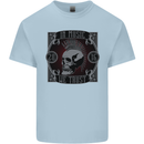 In Music We Trust Punk Rock Skull Kids T-Shirt Childrens Light Blue