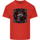 In Music We Trust Punk Rock Skull Kids T-Shirt Childrens Red