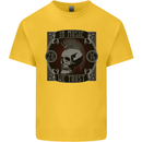 In Music We Trust Punk Rock Skull Kids T-Shirt Childrens Yellow