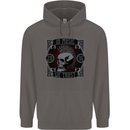 In Music We Trust Punk Rock Skull Mens 80% Cotton Hoodie Charcoal