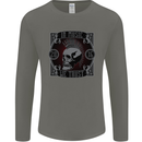 In Music We Trust Punk Rock Skull Mens Long Sleeve T-Shirt Charcoal