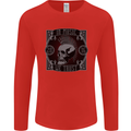 In Music We Trust Punk Rock Skull Mens Long Sleeve T-Shirt Red