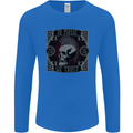In Music We Trust Punk Rock Skull Mens Long Sleeve T-Shirt Royal Blue