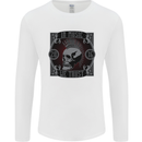In Music We Trust Punk Rock Skull Mens Long Sleeve T-Shirt White