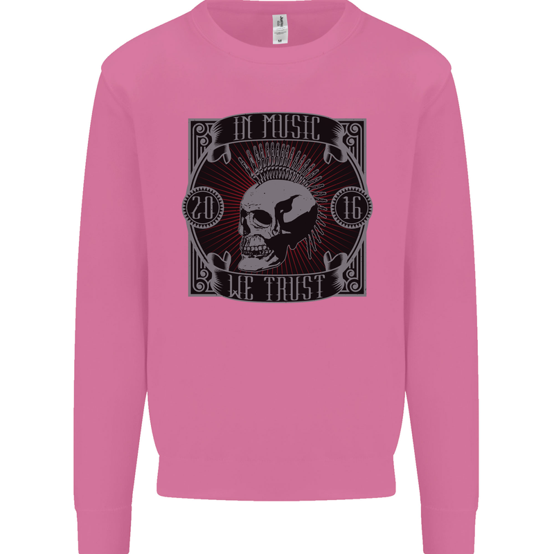 In Music We Trust Punk Rock Skull Mens Sweatshirt Jumper Azalea
