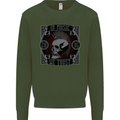 In Music We Trust Punk Rock Skull Mens Sweatshirt Jumper Forest Green