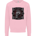 In Music We Trust Punk Rock Skull Mens Sweatshirt Jumper Light Pink
