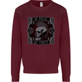 In Music We Trust Punk Rock Skull Mens Sweatshirt Jumper Maroon