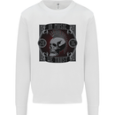 In Music We Trust Punk Rock Skull Mens Sweatshirt Jumper White