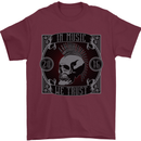 In Music We Trust Punk Rock Skull Mens T-Shirt 100% Cotton Maroon