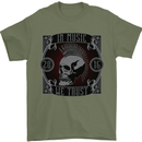 In Music We Trust Punk Rock Skull Mens T-Shirt 100% Cotton Military Green