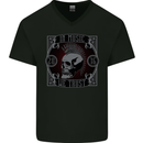 In Music We Trust Punk Rock Skull Mens V-Neck Cotton T-Shirt Black