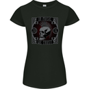In Music We Trust Punk Rock Skull Womens Petite Cut T-Shirt Black