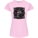 In Music We Trust Punk Rock Skull Womens Petite Cut T-Shirt Light Pink