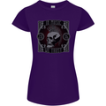 In Music We Trust Punk Rock Skull Womens Petite Cut T-Shirt Purple