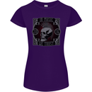 In Music We Trust Punk Rock Skull Womens Petite Cut T-Shirt Purple