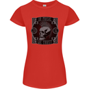In Music We Trust Punk Rock Skull Womens Petite Cut T-Shirt Red