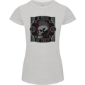 In Music We Trust Punk Rock Skull Womens Petite Cut T-Shirt Sports Grey