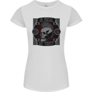 In Music We Trust Punk Rock Skull Womens Petite Cut T-Shirt White