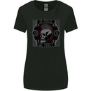 In Music We Trust Punk Rock Skull Womens Wider Cut T-Shirt Black