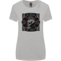 In Music We Trust Punk Rock Skull Womens Wider Cut T-Shirt Sports Grey