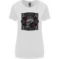In Music We Trust Punk Rock Skull Womens Wider Cut T-Shirt White