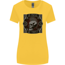 In Music We Trust Punk Rock Skull Womens Wider Cut T-Shirt Yellow