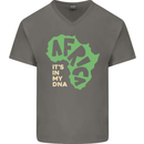 In My DNA Juneteenth Black Lives Matter African Mens V-Neck Cotton T-Shirt Charcoal