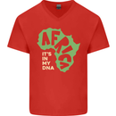 In My DNA Juneteenth Black Lives Matter African Mens V-Neck Cotton T-Shirt Red