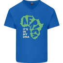 In My DNA Juneteenth Black Lives Matter African Mens V-Neck Cotton T-Shirt Royal Blue