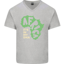 In My DNA Juneteenth Black Lives Matter African Mens V-Neck Cotton T-Shirt Sports Grey